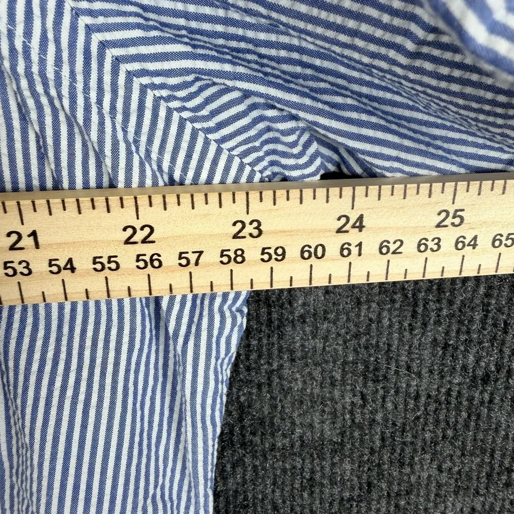 Polo Ralph Lauren Shirt Mens XL Blue White Striped‎ Seersucker SS Button Down